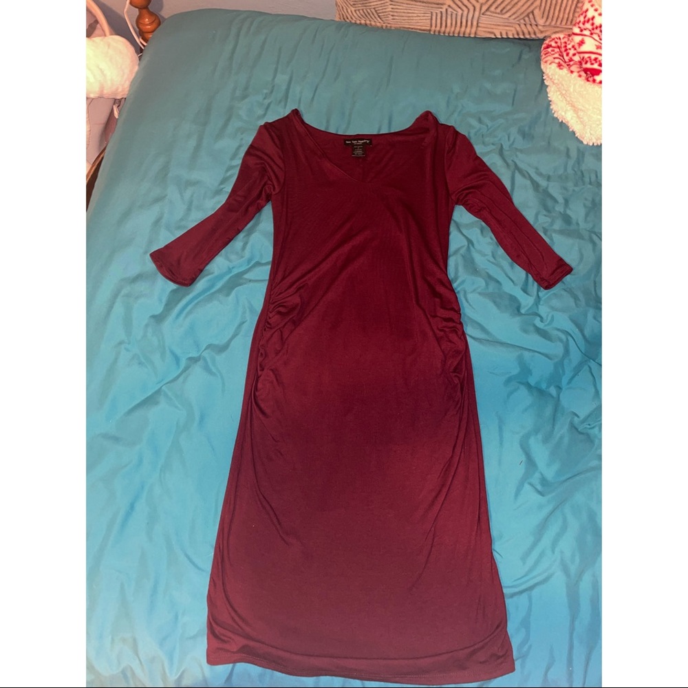 Burgundy maternity dress